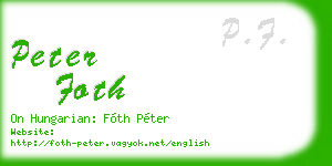 peter foth business card